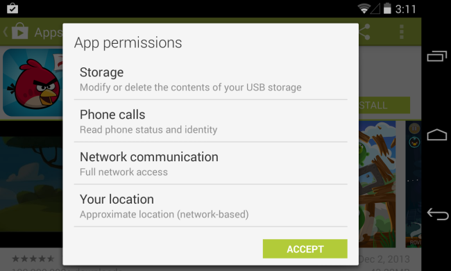 Angry Birds Android Too Many Permissions